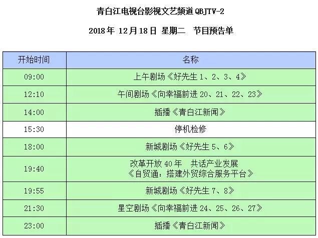 『温馨回忆之旅，往年12月18日各卫视节目单探索与实时查询表』